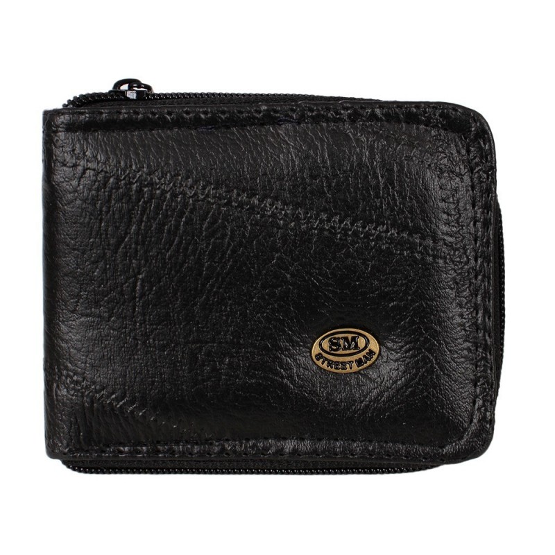 Carteira Masculina  Vintage Porta Moedas Externo Fecho Zíper