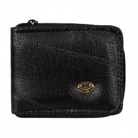 Carteira Masculina  Vintage Porta Moedas Externo Fecho Zíper