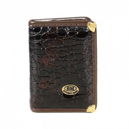 Carteira Masculina Mini Slim Em Verniz Porta CNH Sem Fecho