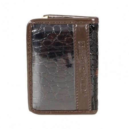 Carteira Masculina Mini Slim Em Verniz Porta CNH Sem Fecho