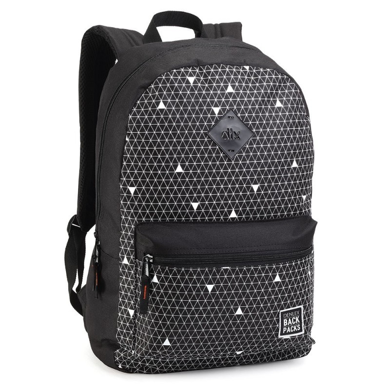 Mochila Escolar Juvenil Unissex Estampas Geométricas Denlex