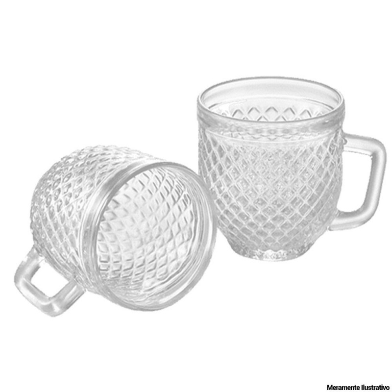 Xícara Barroco Café C/ Leite De Vidro 375 Ml Wheaton