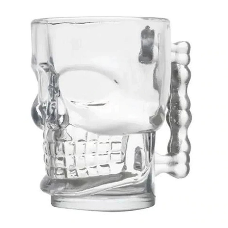 Caneca De Vidro Para Chopp Caveira Rock Style 365Ml