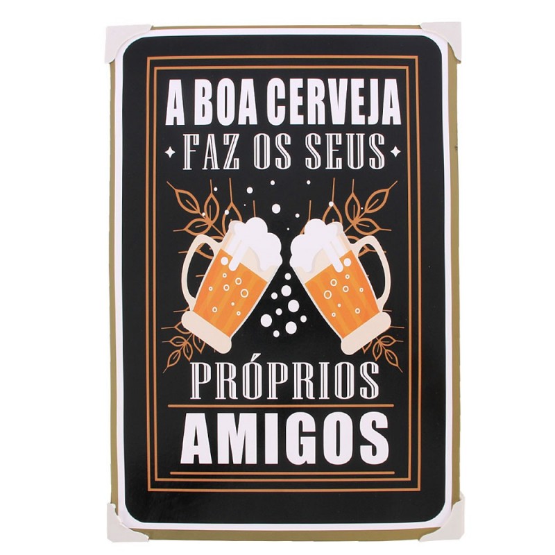 Quadro Decorativo Frases De Cervejas Para Bares 20cm x 30cm