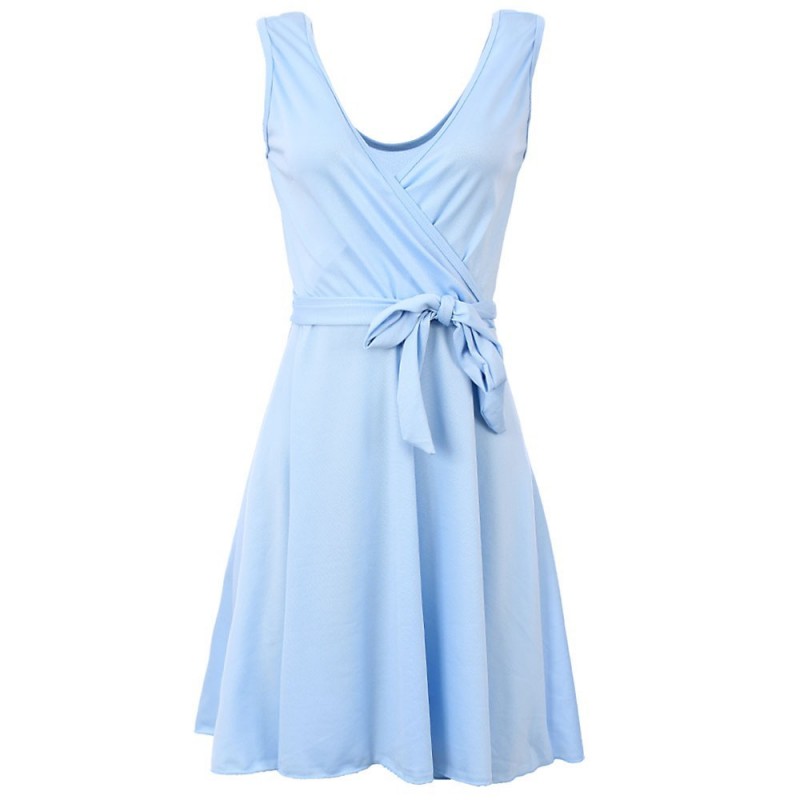 Vestido Regata Transpassado Boneca Com Cinto De Amarração