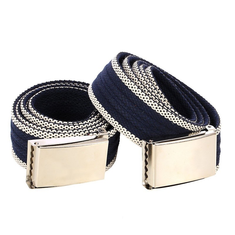 Kit De Cinto Masculino Lona Gorgurão Listrado Duas Unidades