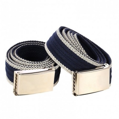 Kit De Cinto Masculino Lona Gorgurão Listrado Duas Unidades