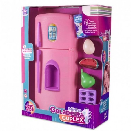 Geladeira Duplex Infantil Com Dez Peças Zuca Toys