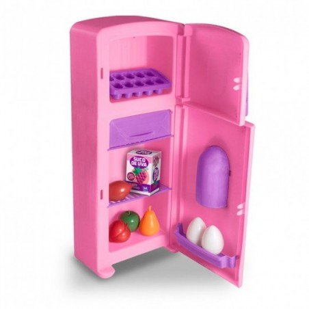 Geladeira Duplex Infantil Com Dez Peças Zuca Toys