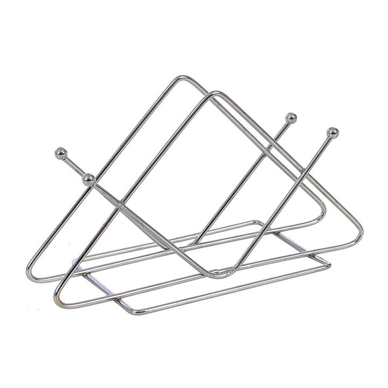 Porta Guardanapo De Metal Aramado Prata 14 cm x 16,5 cm