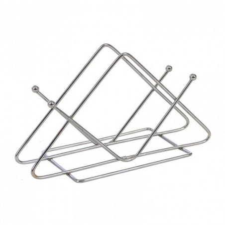 Porta Guardanapo De Metal Aramado Prata 14 cm x 16,5 cm