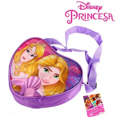 Bolsa Infantil Transversal Formato De Coração Das Princesas