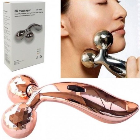 Massageador 3D Facial Corporal 360° Terapêutico Metálico