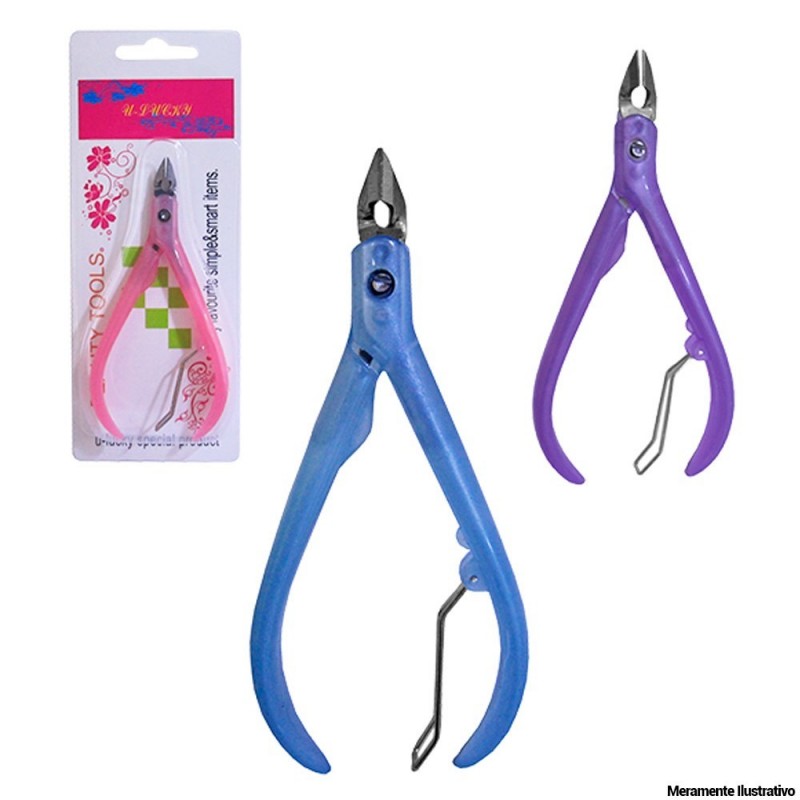 Alicate Para Cutículas Em inox 4 Polegadas Cabo Plástico