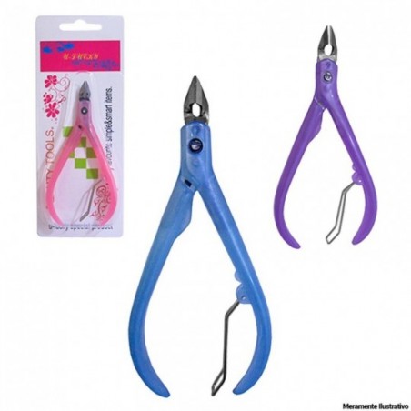 Alicate Para Cutículas Em inox 4 Polegadas Cabo Plástico