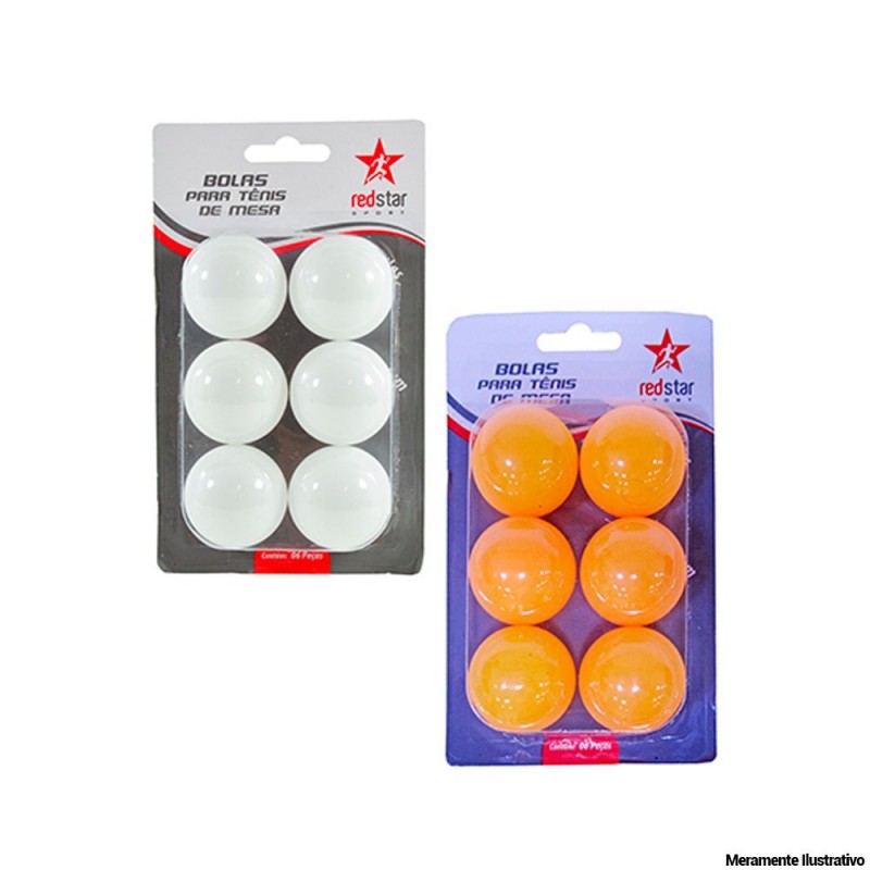 Bolas Para Tênis De Mesa Redstar Sport Com 6 Peças Atacado