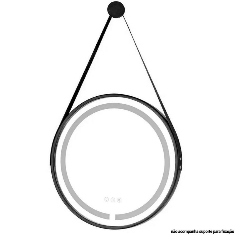 Espelho Decorativo Com Led Alça De Pendurar E Moldura 45 cm
