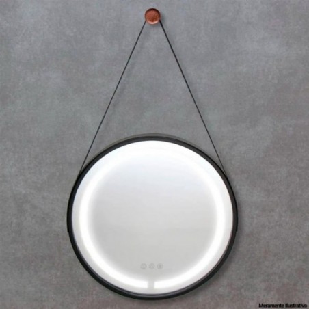 Espelho Decorativo Com Led Alça De Pendurar E Moldura 45 cm
