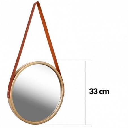 Espelho Decorativo Para Pendurar Com Alça Emoldurado 33 cm

