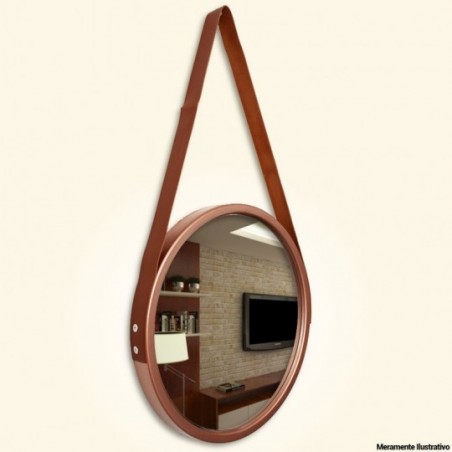 Espelho Decorativo Para Pendurar Com Alça Emoldurado 33 cm
