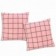 Kit Duas Capa De Almofada Estampa Quadriculada Cor De Rosa