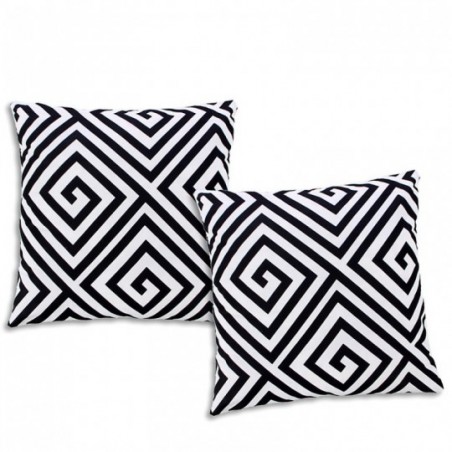 Kit Duas Capa De Almofada Estampa Geométrica Branco 43 Cm