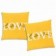 Kit Duas Capa De Almofada Love Cor Amarela 43 cm
