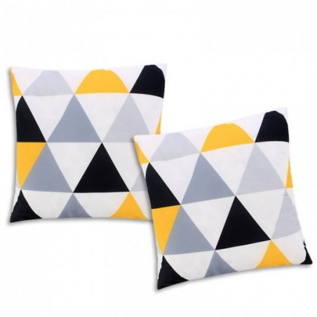 Kit Duas Capa De Almofada Estampa Triângulo Colorido 43 cm