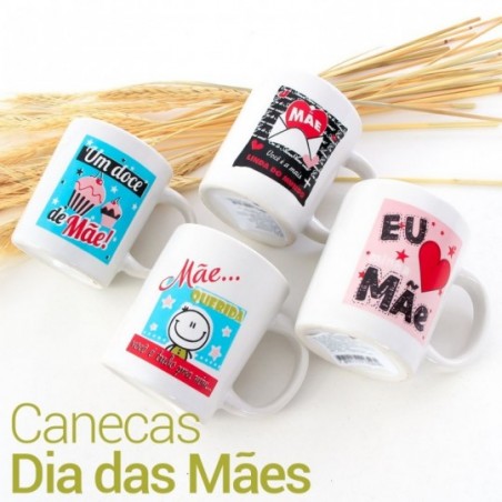 Caneca Porcelana Temática Dia Das Mães Variadas 120ml