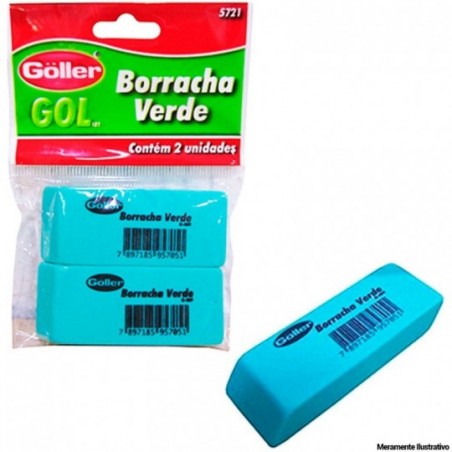 Kit De Borracha Verde Com 2 Peças Uso Escolar No Atacado