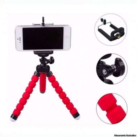 Mini Tripé Portátil Flexível Articulado Para Celular Câmera