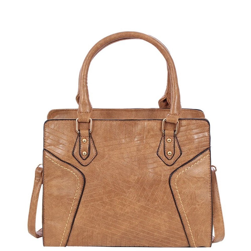Bolsa De Ombro Estruturada Feminina Em Alto Relevo Tressê