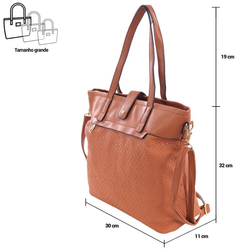 Bolsa Totem Feminina Em Alto Relevo Texturizada Alça Dupla