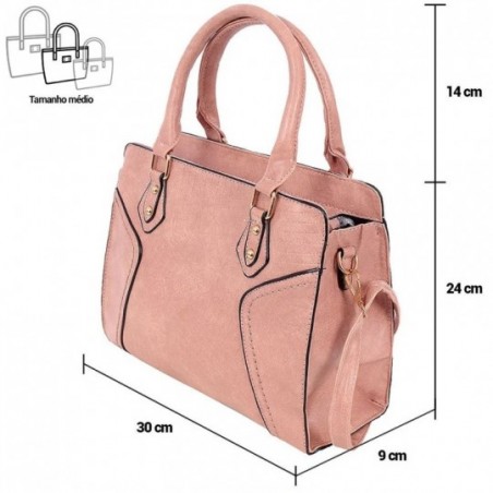 Bolsa De Ombro Estruturada Feminina Em Alto Relevo Tressê