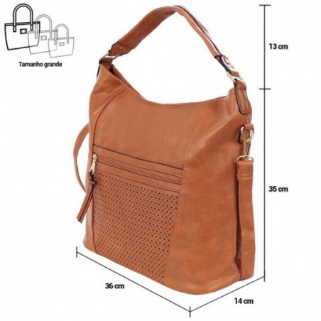 Bolsa Hobo Feminina Em Alto Relevo Com Vazados