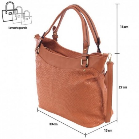Bolsa Feminina Hobo Em Alto Relevo Texturizada Alça Dupla