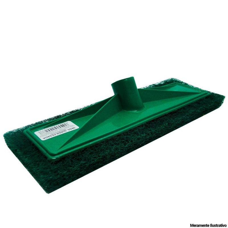 Esponja Abrasiva De Limpeza Pesada Com Base Plástica 24,5 cm