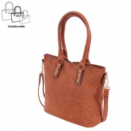 Bolsa De Ombro Feminina Em Tressê Alto Relevo Alça Dupla