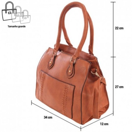 Bolsa Ombro Feminina Estruturada Tressê Repartições Externas