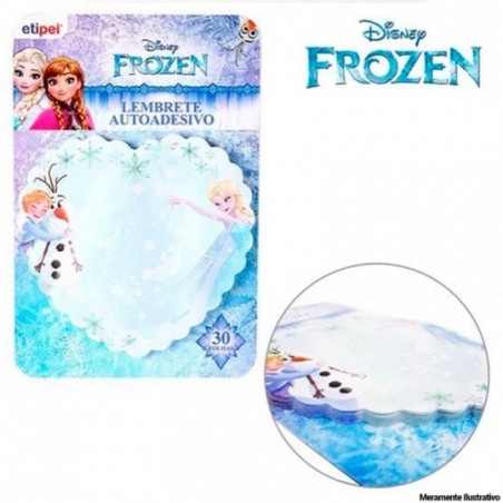 Bloco De Notas Coração Autoadesivo 30 Folhas Frozen