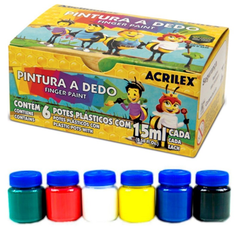 Tinta Guache Escolar 6 Peças Sortidas 15 ml