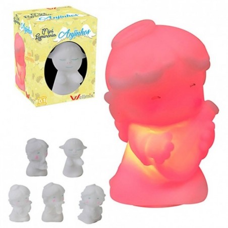 Mini Luminária De Anjinho Com Luz Multicolorida