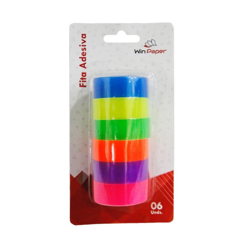 Fita Adesiva Decorativa Colorida 6 Peças 10 M