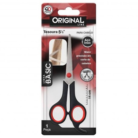 Tesoura Para Cabelo Aço Inox Cabo Plástico 5 1/2"