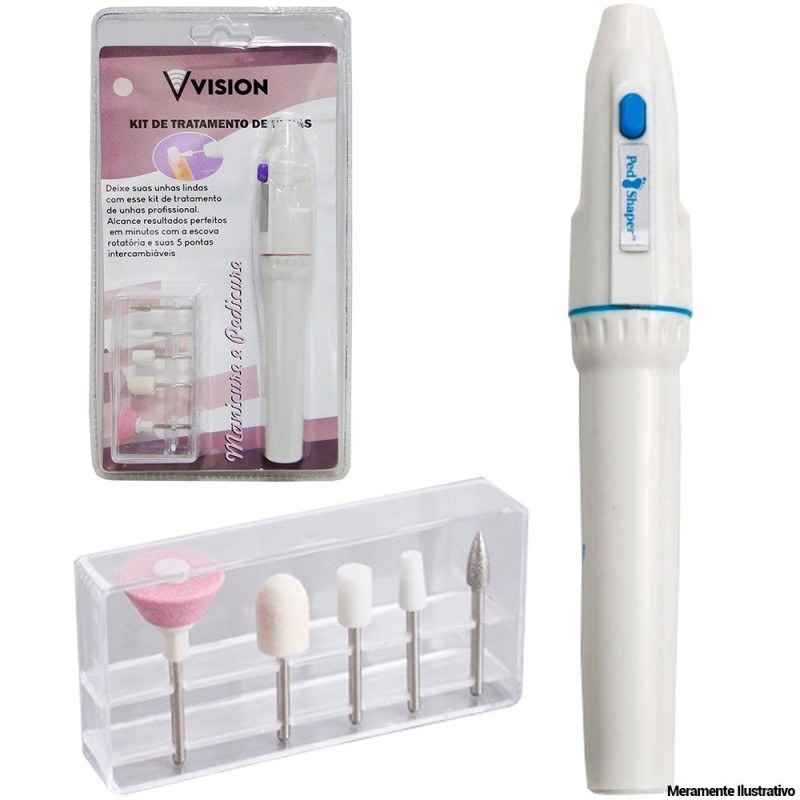 Lixa Manicure Elétrica Para unhas Com 5 Brocas Multifunção