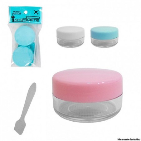 Kit De Potes Para Cosméticos Com Pazinha 3 Peças