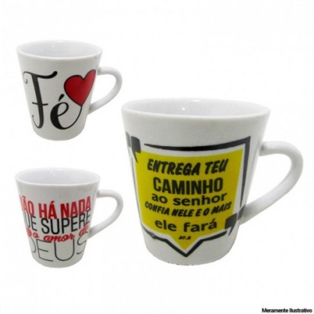 Caneca De Porcelana Estampa Frases Religiosa 120 Ml