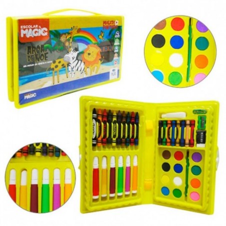Maleta De Pintura Escolar Infantil Com 42 Peças