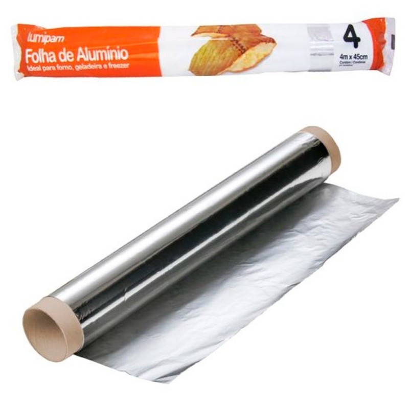 Rolo Folha De Alumínio 4 M x 45 cm