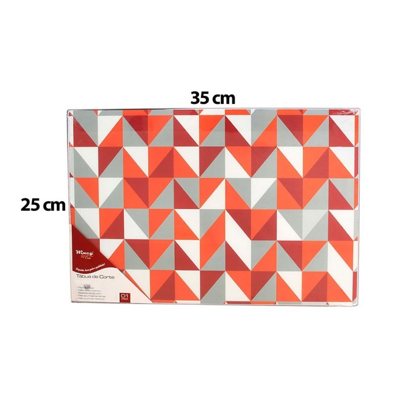 Tábua Para Cortes Multiuso Estampa De Vidro 35 x 25 cm